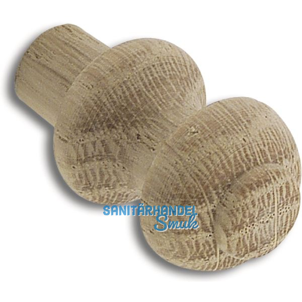 Polsterknopf � 18 mm, Tiefe 25 mm, Zapfen � 10 mm, Zapfenl�nge 9 mm, Eiche roh