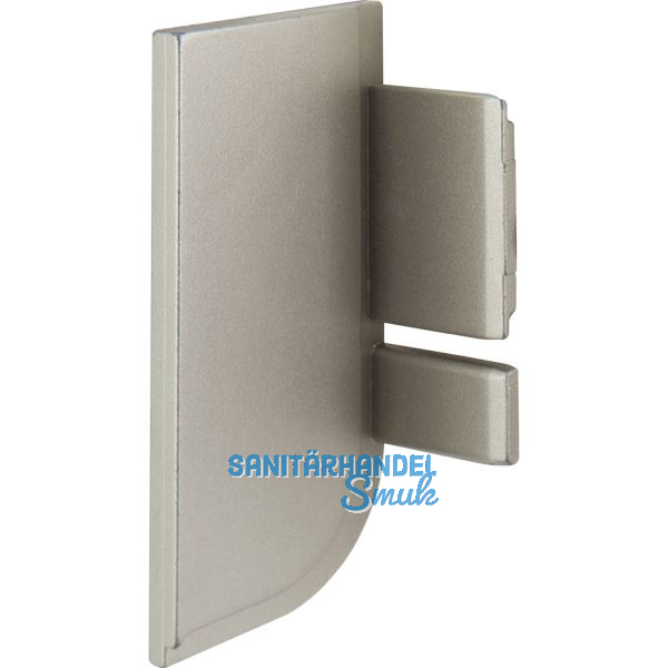 Endkappe Aktor L-Profil links, Kunststoff edelstahlfarbig