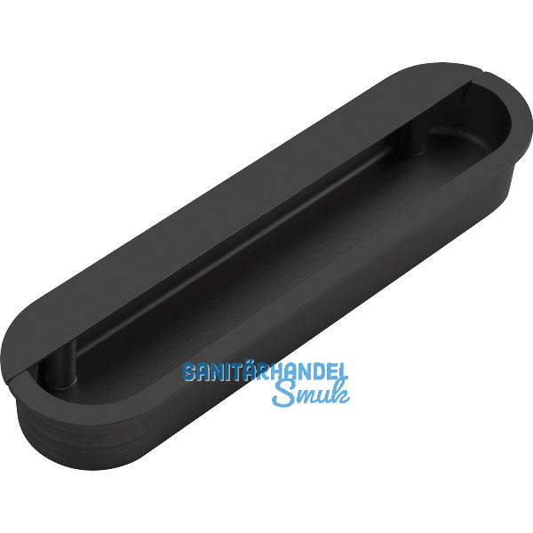 Muschelgriff Dotis Breite 129, Einlass 125 x 30, Zinkdruckguss schwarz matt
