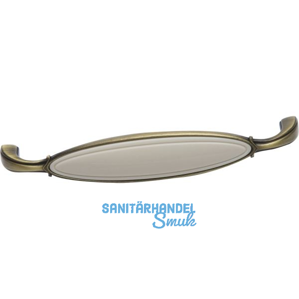 Griff Anaheim LA 96 mm, ZN/Kunststoff altmessing br�niert/beige