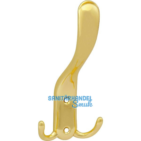 Huthaken Canelli Breite 78 mm, H�he 160 mm, Zinkdruckguss vermessingt poliert