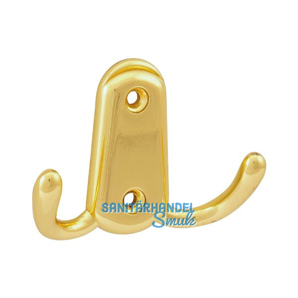 Mantelhaken Canelli Breite 78 mm, H�he 55 mm, Zinkdruckguss vermessingt poliert