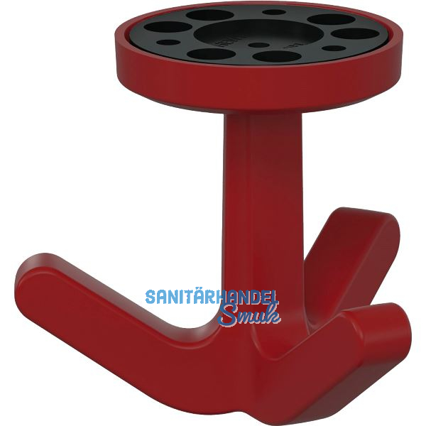 Dreifach-Drehhaken HEWI 477.94B030 elastisch, Kunstoff TPU rubinrot matt