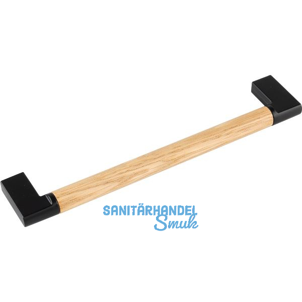 Griff Honos LA 160, Breite 174 mm, Eiche lackiert/Zinkdruckguss schwarz matt