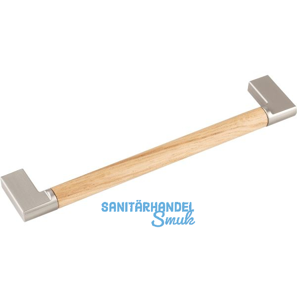 Griff Honos LA 160, Breite 174 mm, Eiche lackiert/Zinkdruckguss Edelstahl Effekt