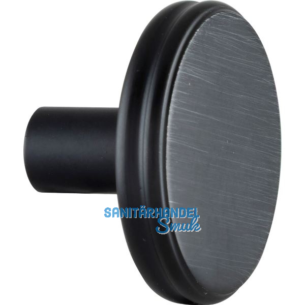 Knopf Isis � 35 mm, Tiefe 24 mm, Zinkdruckguss eisenf�rbig geb�rstet matt