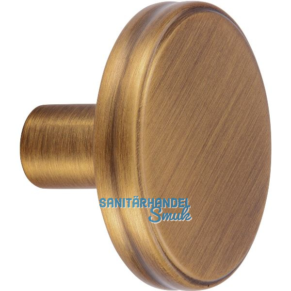 Knopf Isis � 35 mm, Tiefe 24 mm, Zinkdruckguss messing schwarz geb�rstet