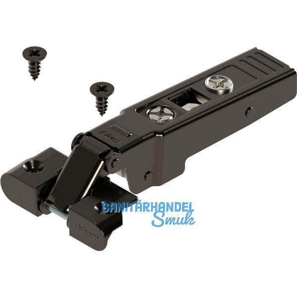 BLUM CLIP top ONYX Alurahmenscharnier 95�, gerade mit Feder, Schrauben