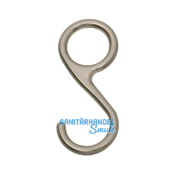 S-Haken geschlossen, Zamak Edelstahl Effekt