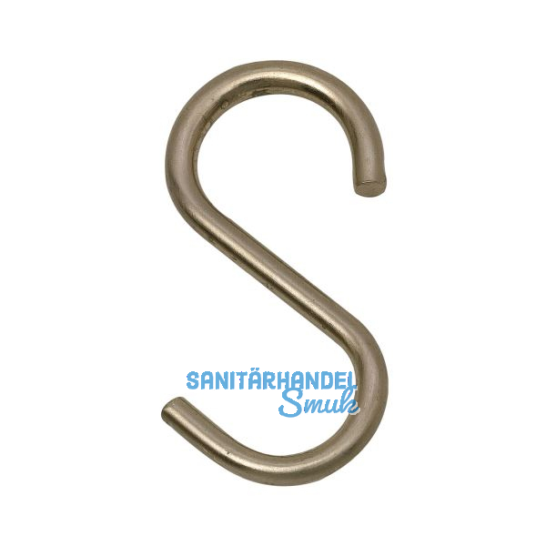 S-Haken offen, Stahl Edelstahl Effekt