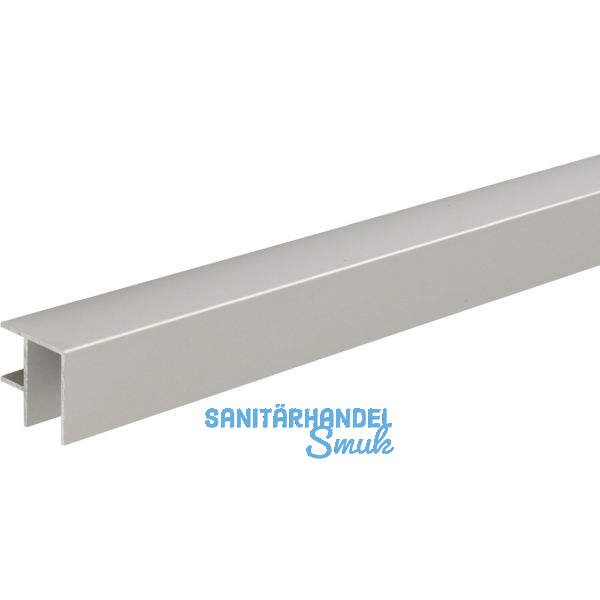 ALUMIS Sockelsystem Winkelabschluss 5000 mm Aluminium Edelstahl-Effekt