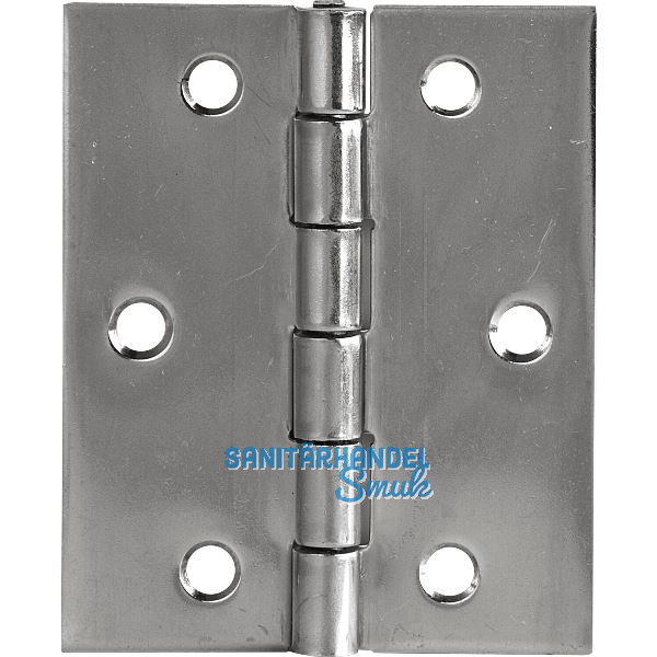 Scharnier DIN 7954 B halbbreit 80 x 58 mm, Edelstahl