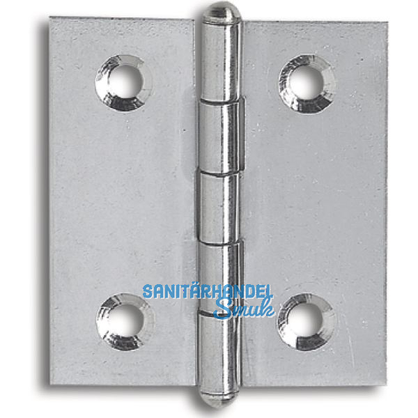 METALURGIA Knopfscharnier - leichte Ausf�hrung 40 x 40 mm, Stahl glanzvernickelt