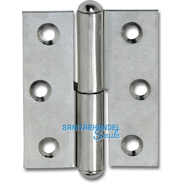 M�belband gerade - Halbrundkopf rechts, 50x40 mm, Stahl vernickelt