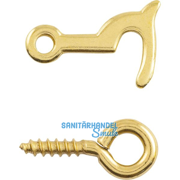 SCHMALE Kassettenhaken mit Ringschraube 20 mm, Stahl vermessingt