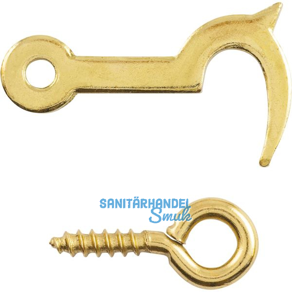 SCHMALE Kassettenhaken mit Ringschraube 30 mm, Stahl vermessingt