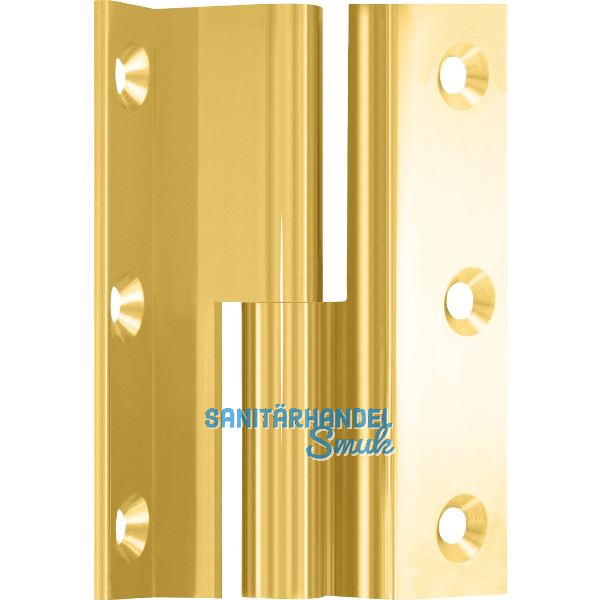 M�belband Kr�pfung D, Zylinderkopf links, 50x33 mm, Messing poliert