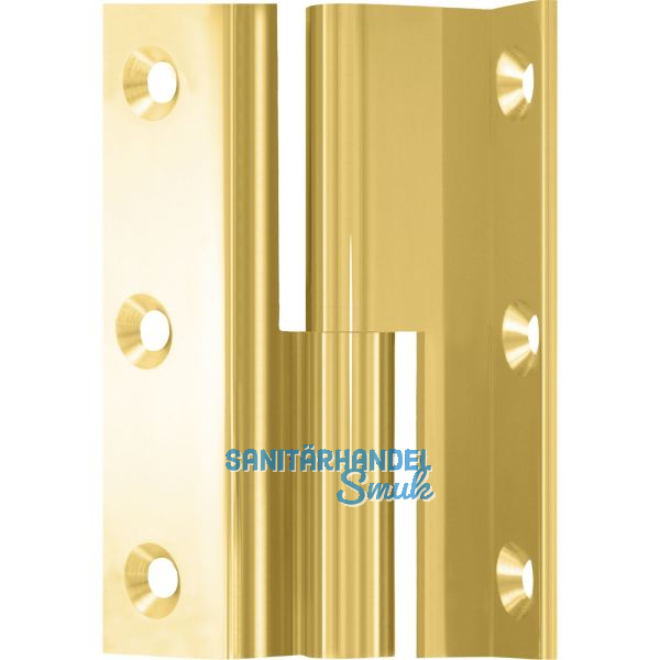 M�belband Kr�pfung D, Zylinderkopf rechts, 50x33 mm, Messing poliert