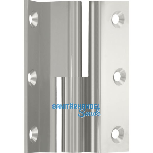 M�belband Kr�pfung D, Zylinderkopf links, 50x33 mm, Messing vernickelt poliert