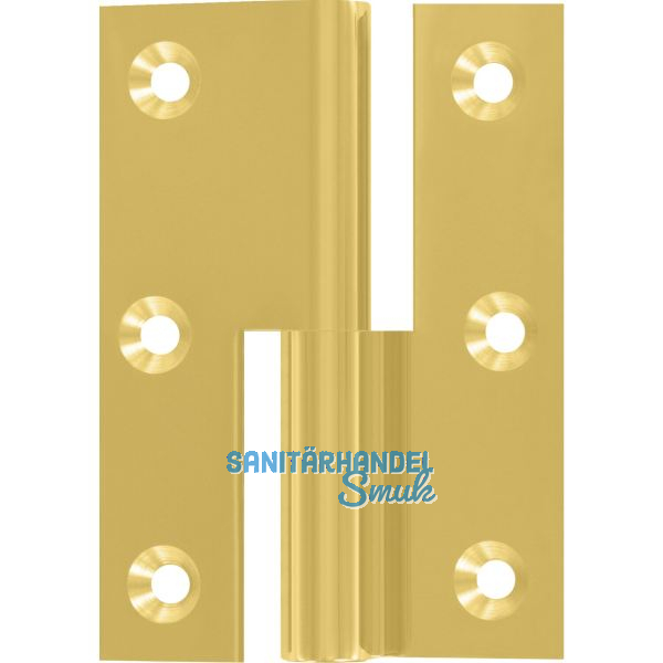 M�belband Kr�pfung B, Zylinderkopf links, 50x40 mm, Messing poliert