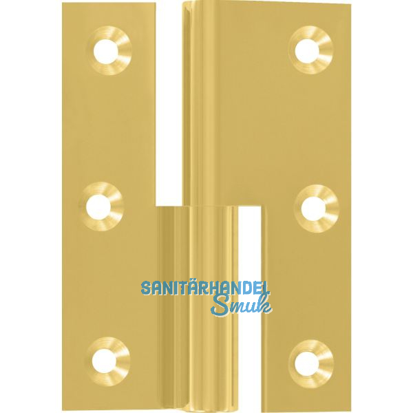 M�belband Kr�pfung B, Zylinderkopf rechts, 50x40 mm, Messing poliert