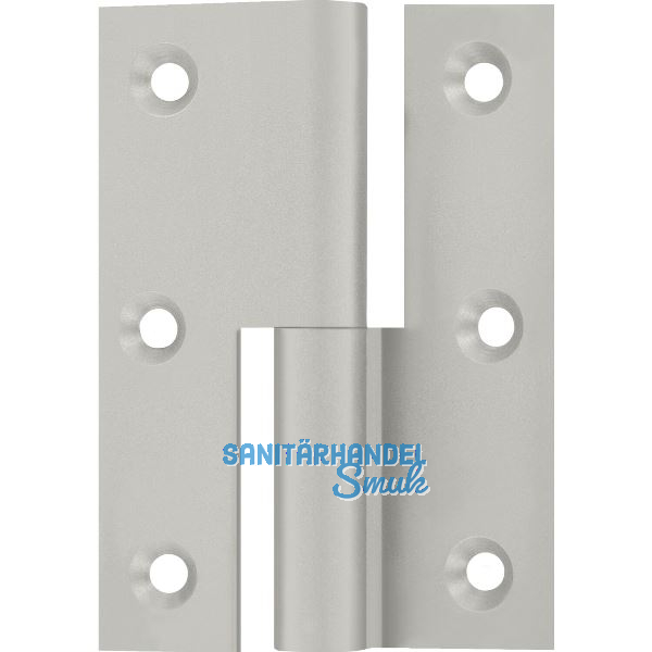 M�belband Kr�pfung B, Zylinderkopf links, 50x40 mm, Messing vernickelt matt