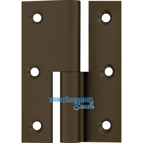 M�belband Kr�pfung B, Zylinderkopf links, 50x40 mm, Messing br�niert