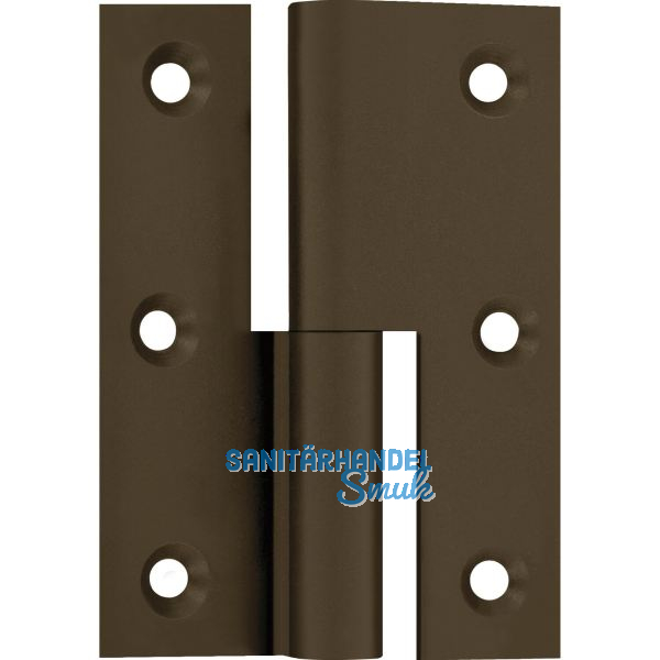 M�belband Kr�pfung B, Zylinderkopf rechts, 50x40 mm, Messing br�niert