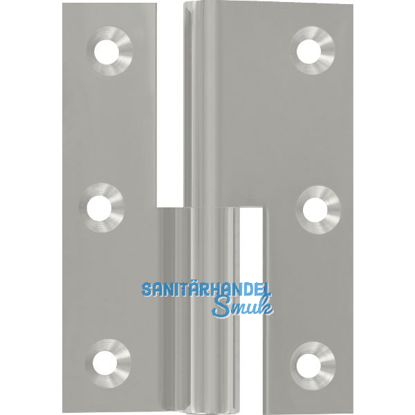 M�belband Kr�pfung B, Zylinderkopf rechts, 50x40 mm, Messing vernickelt poliert