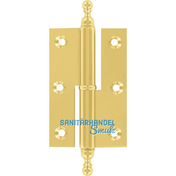 Stil-M�belband gerade, Zierkopf 19 links, 50x40 mm, Messing poliert