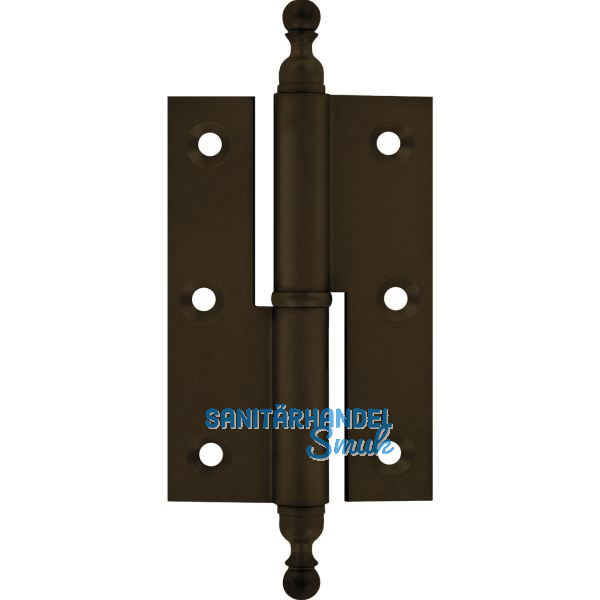 Stil-M�belband gerade, Zierkopf 19 rechts, 50x40 mm, Messing br�niert