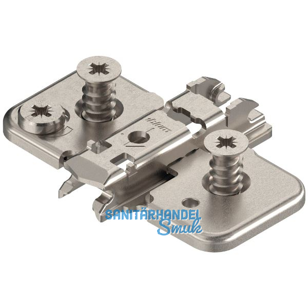 BLUM CLIP Exzenter Kreuzmontageplatte, Stahl, Systemschraube, Distanz 0 mm