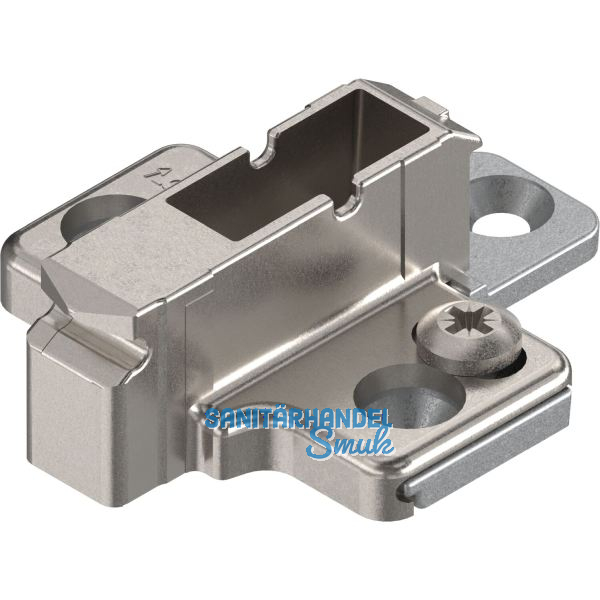 BLUM CLIP Kreuzmontageplatte, Zink, Schrauben, Distanz 9 mm