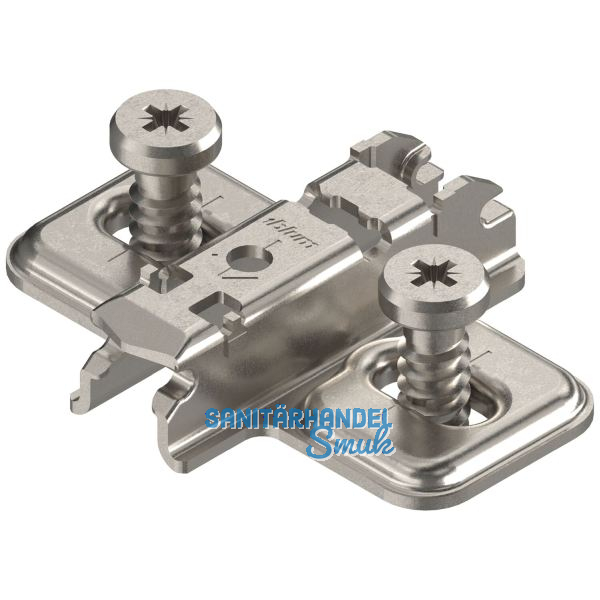 BLUM CLIP Kreuzmontageplatte Langloch, Stahl, Systemschrauben, Distanz 3 mm
