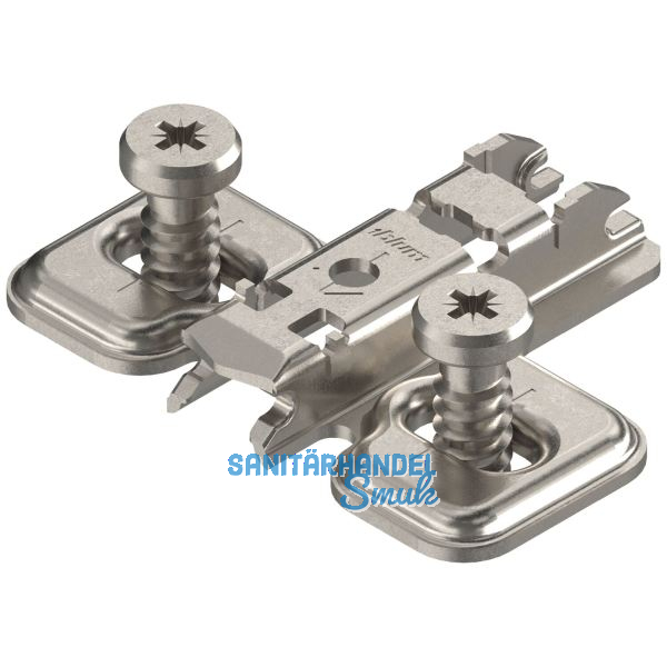 BLUM CLIP Kreuzmontageplatte Langloch, Stahl, Systemschrauben, Distanz 0 mm