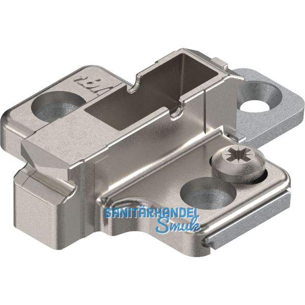BLUM CLIP Kreuzmontageplatte, Zink, Systemschrauben Distanz 6 mm