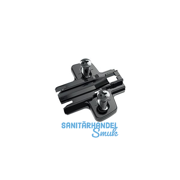 HETTICH Kreuzmontageplatte mit Langloch, Systemschraube, Distanz 3 mm schwarz