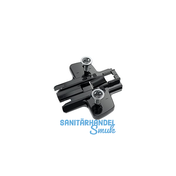 HETTICH Kreuzmontageplatte mit Langloch, Spezialschraube, Distanz 3 mm schwarz