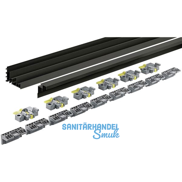 HETTICH TopLine XL Lauf- und F�hrungsschienenset 4000 mm,Aluminium schwarz elox.