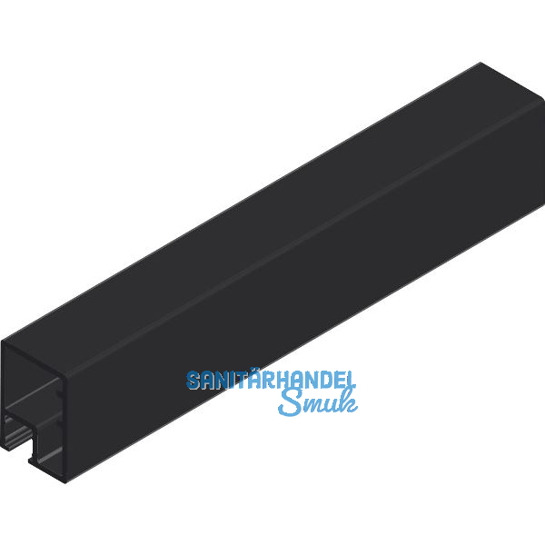 CINETTO Aluminium Glasrahmenprofil ANKOR-19, L 6100 mm schwarz eloxiert