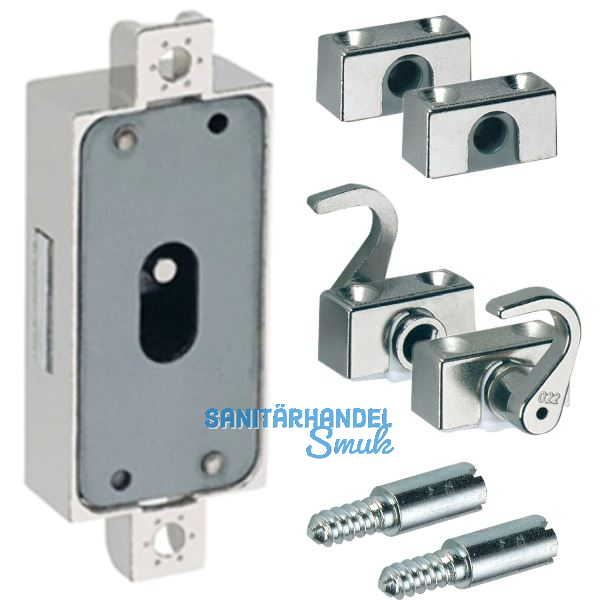 HETTICH Drehstangenschloss Set, einfache Sperre DM15 rechts, Zamak vernickelt