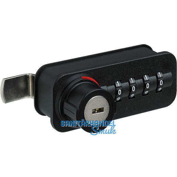 HETTICH Zahlenschloss mit Riegel -Freecode, links, Stahl/KS schwarz