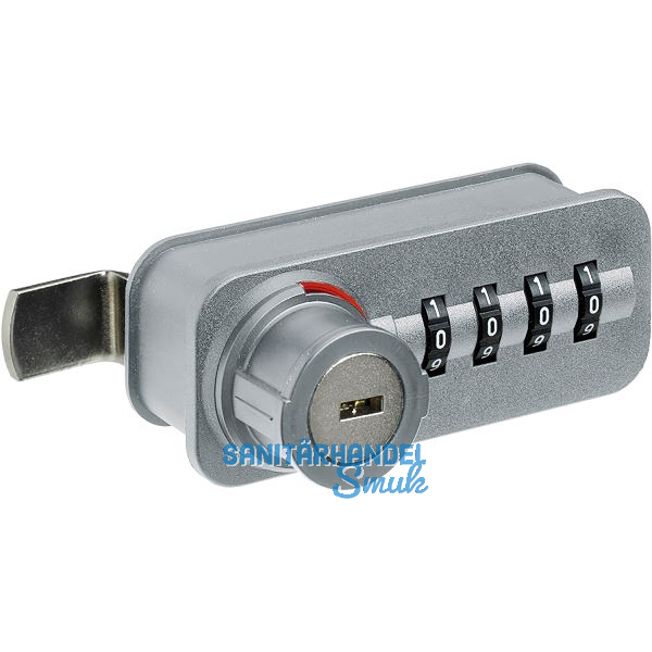 HETTICH Zahlenschloss mit Riegel -Freecode, links, Stahl/KS verchromt matt