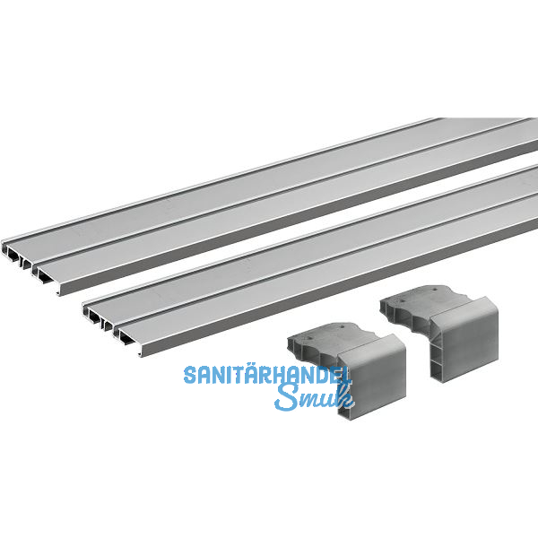 HETTICH SlideLine M Laufprofil Set 2-L�ufig Schraub- Klebemontage 2500 mm, Alu