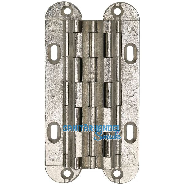 MICRON Sepa Einlass-Scharnier, 88x18 mm, �W 180 Grad, Messing vernickelt matt