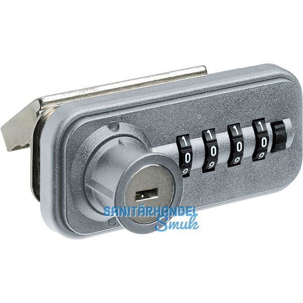 HETTICH Zahlenschloss f�r Schiebet�r - Fixcode, rechts, Stahl/KS verchromt matt