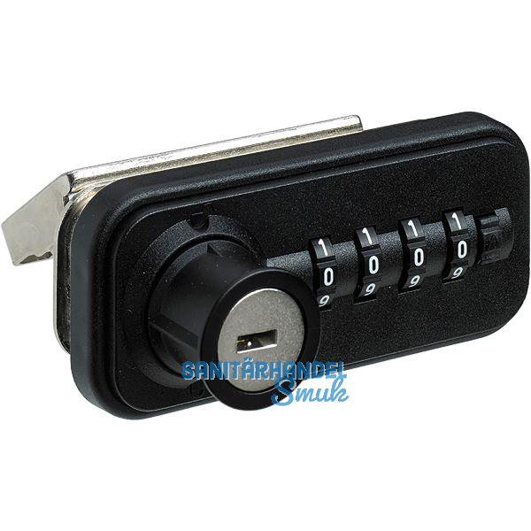HETTICH Zahlenschloss f�r Schiebet�r - Fixcode, links, Stahl/KS schwarz