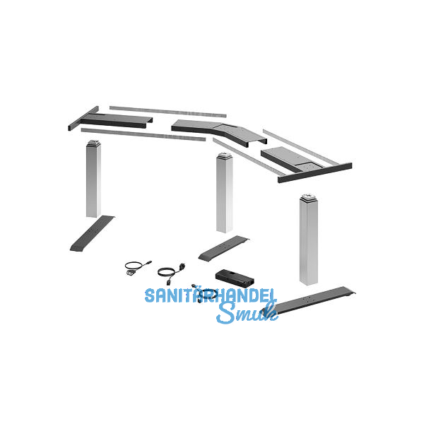HETTICH LegaDrive Tischgestell-Set 135� Winkel silber graphit