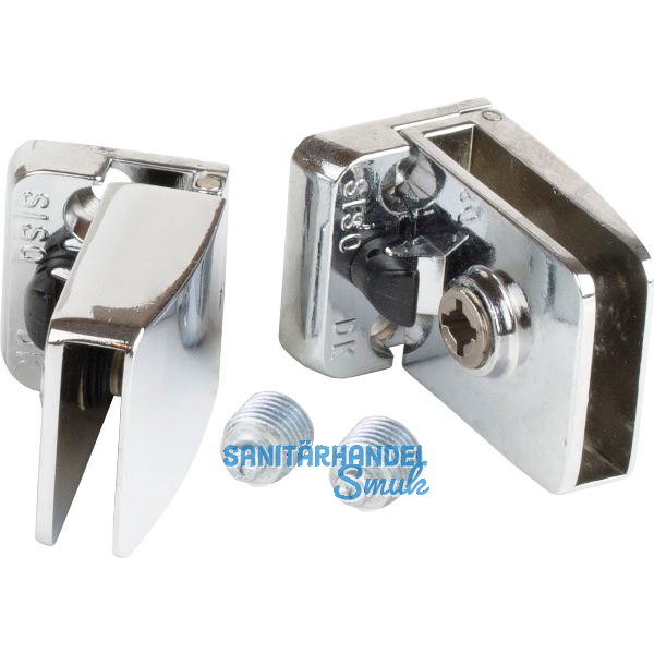 SISO Glast�rscharnier Square Set, Glas 4-6 mm; 43x30 mm, Zink verchromt