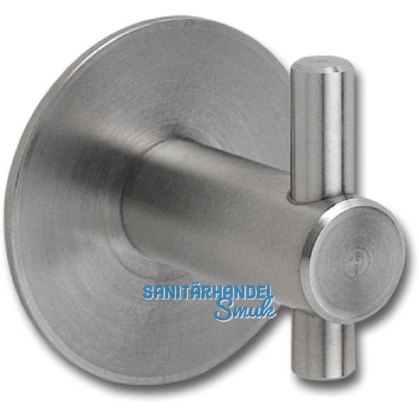Mantelhaken Tulum mit Platte � 30 mm, Tiefe 27 mm, Edelstahl geb�rstet